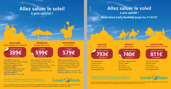LuxairTours promotional campaign